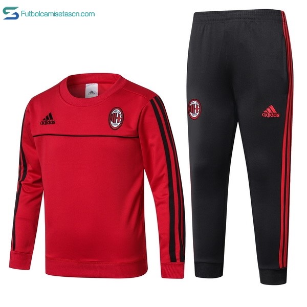 Chandal Milan Niños 2017/18 Rojo Negro